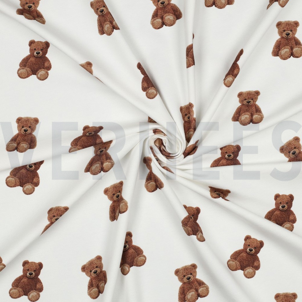 JERSEY GOTS DIGITAL TEDDY BEARS ECRU #3