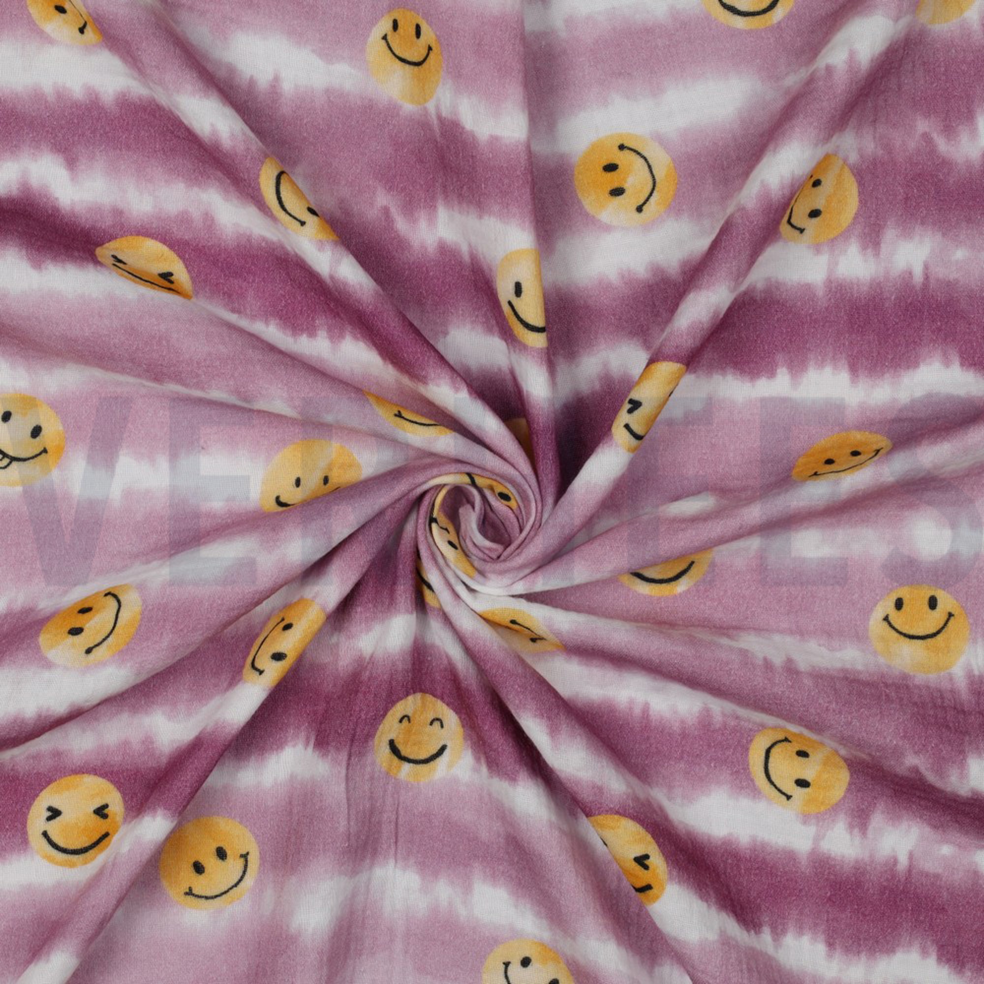 DOUBLE GAUZE DIGITAL HAPPY FACES BLUSH (high resolution) #3