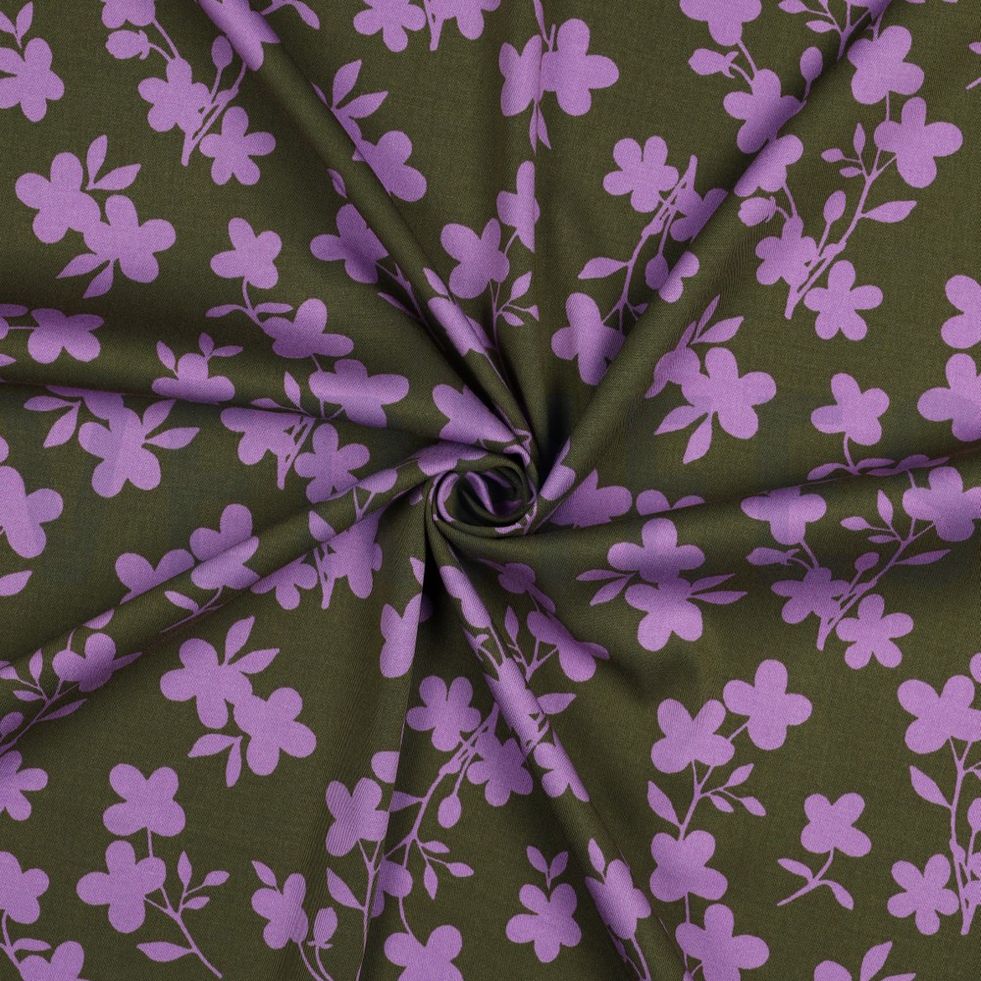ROSELLA STRETCH FLOWERS ARMY GREEN (high resolution) #3