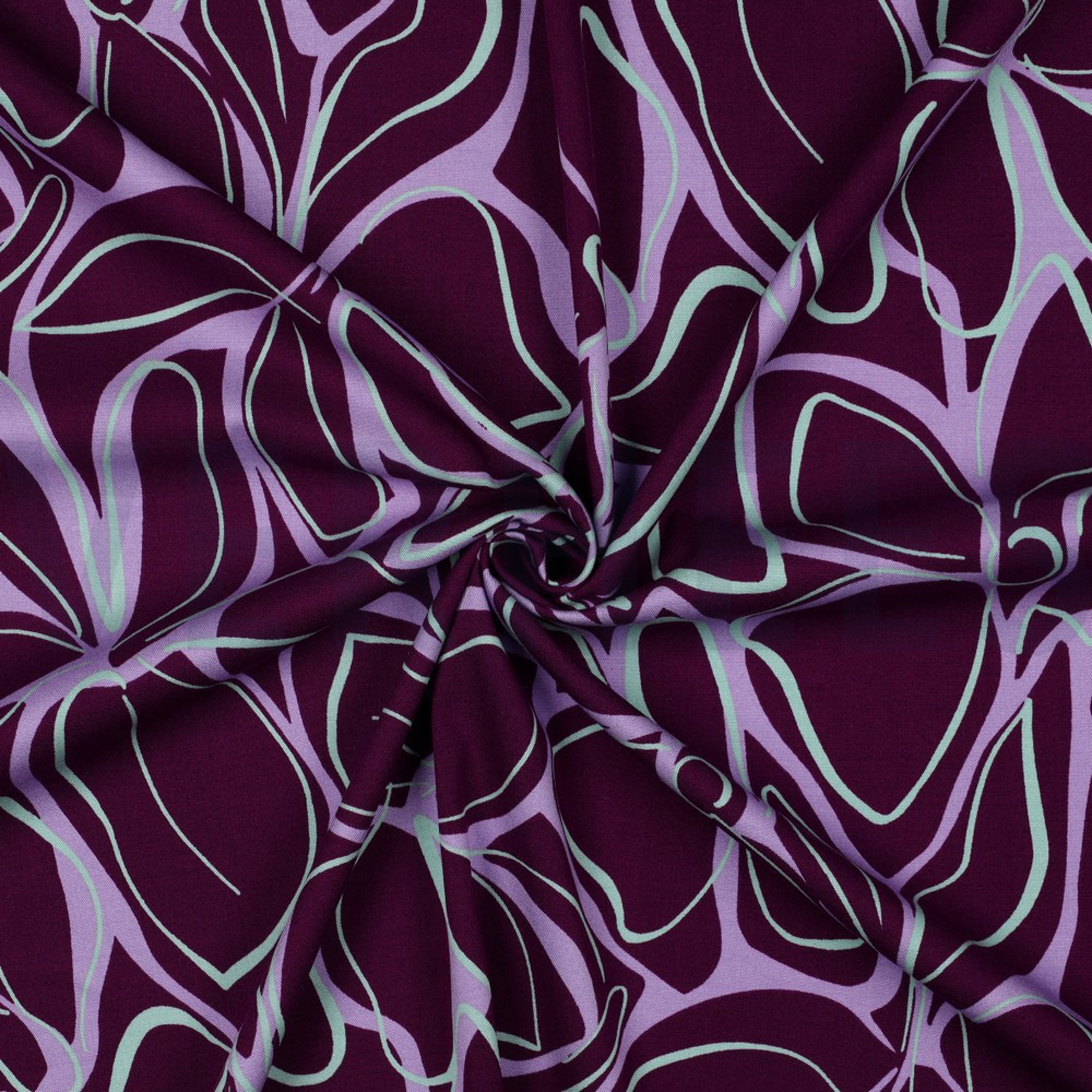 ROSELLA STRETCH ABSTRACT FLOWERS PURPLE (high resolution) #3