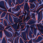 ROSELLA STRETCH ABSTRACT FLOWERS NAVY (thumbnail) #3