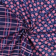 FINE POPLIN FLOWERS & CHECKS NAVY (thumbnail) #3
