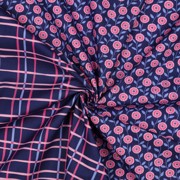 FINE POPLIN FLOWERS & CHECKS NAVY (thumbnail) #3