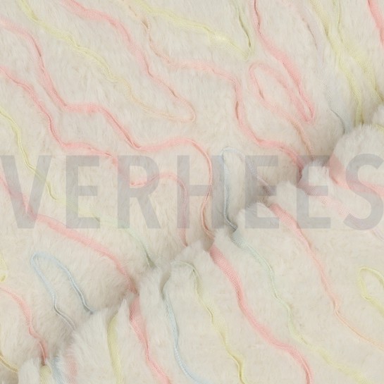 KUNSTPELZ MIT TÜLL ECRU #7