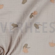 DOUBLE GAUZE EMBROIDERY LEAVES LIGHT SAND (thumbnail) #3