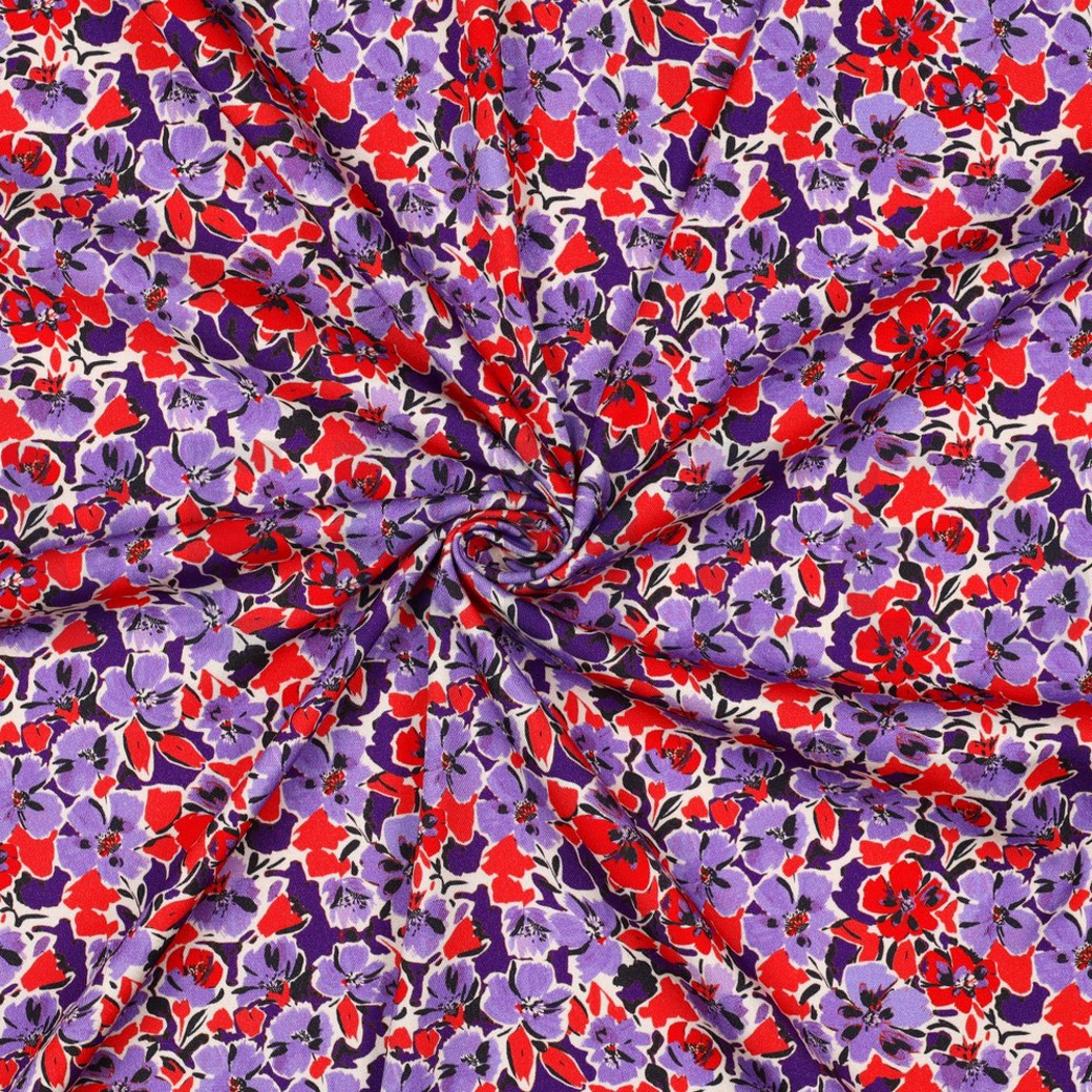 ROSELLA STRETCH DIGITAL FLOWERS LILAC #3