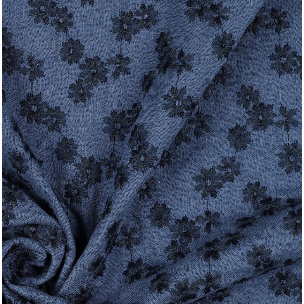 DOUBLE GAUZE EMBROIDERY FLOWER JEANS #3