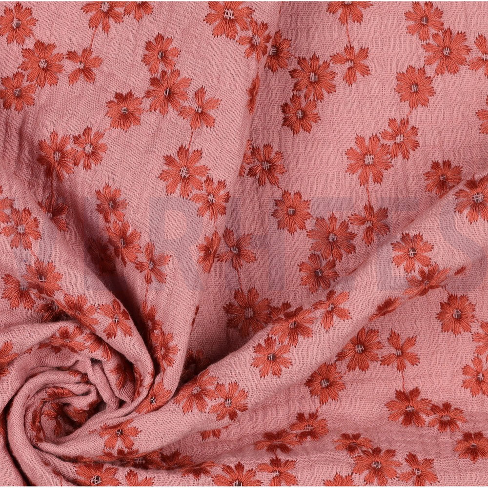 DOUBLE GAUZE EMBROIDERY FLOWERS BLUSH (high resolution) #3