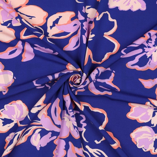 LENZING™ ECOVERO™ FLOWERS COBALT #7