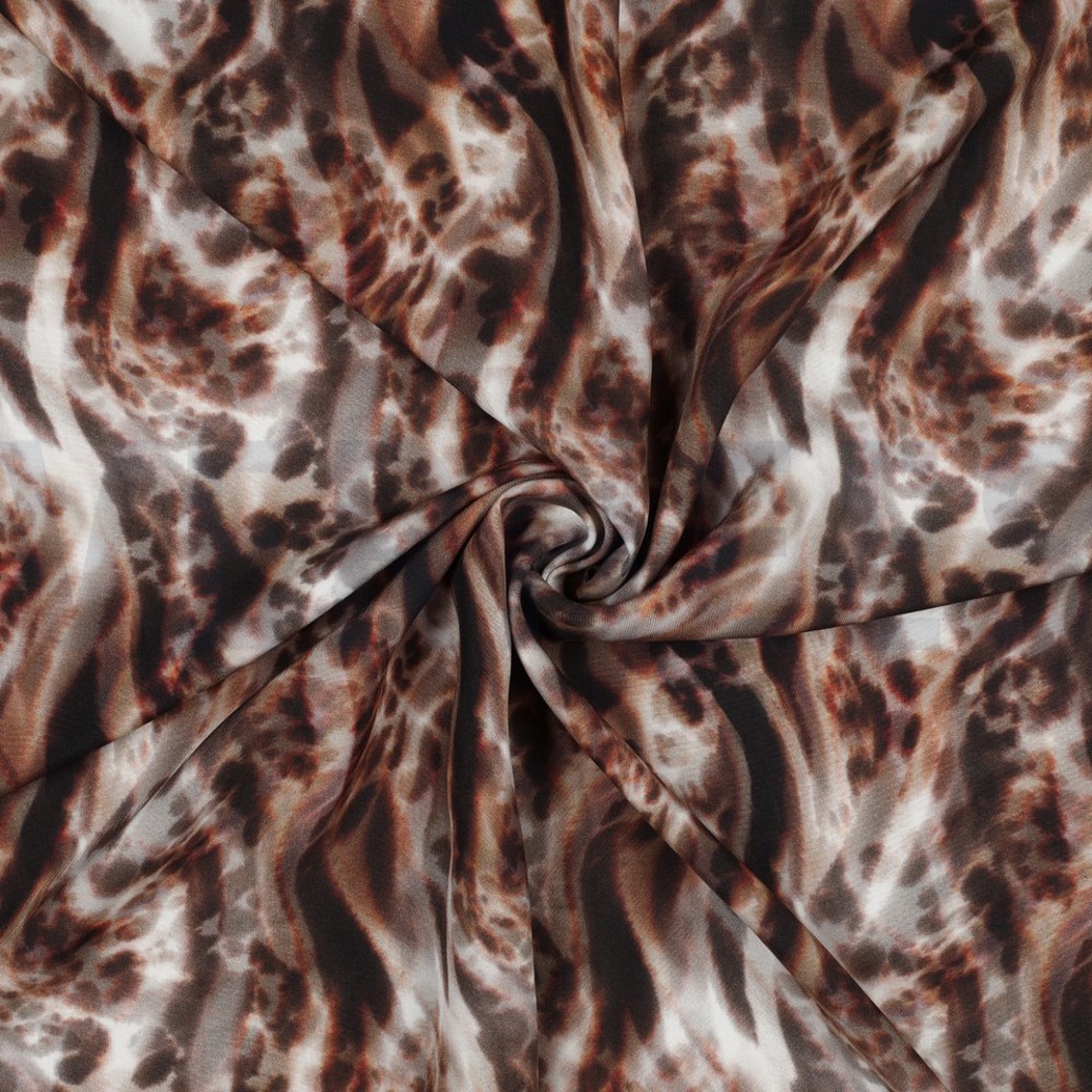 LENZING ECOVERO DIGITAL ANIMAL SKIN BROWN #3