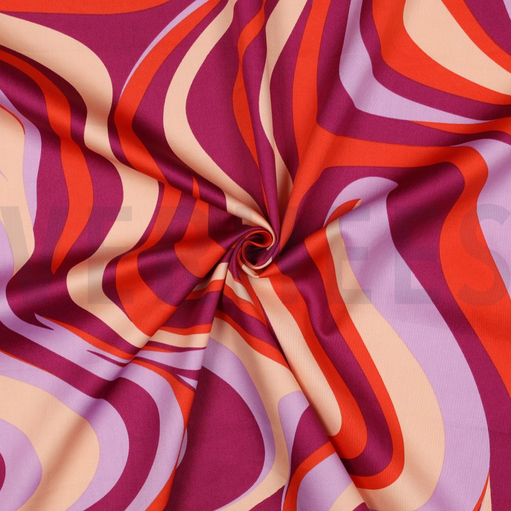 COTTON SATIN ABSTRACT PURPLE #3