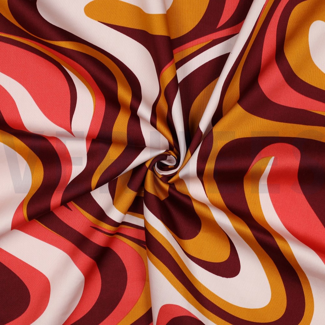 COTTON SATIN ABSTRACT BORDEAUX #3