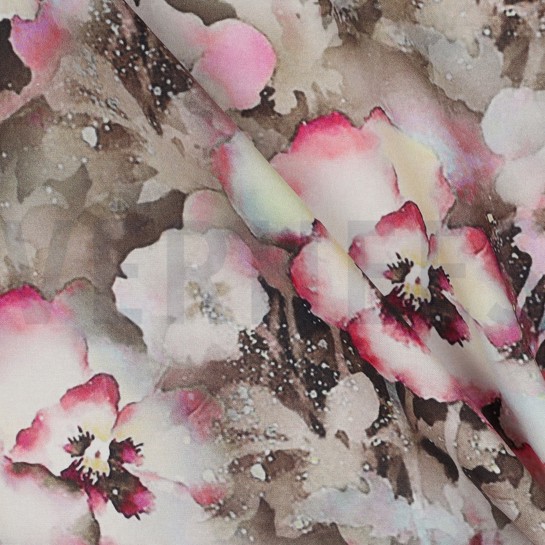 VISCOSE RADIANCE DIGITAL FLEURS TAUPE #7