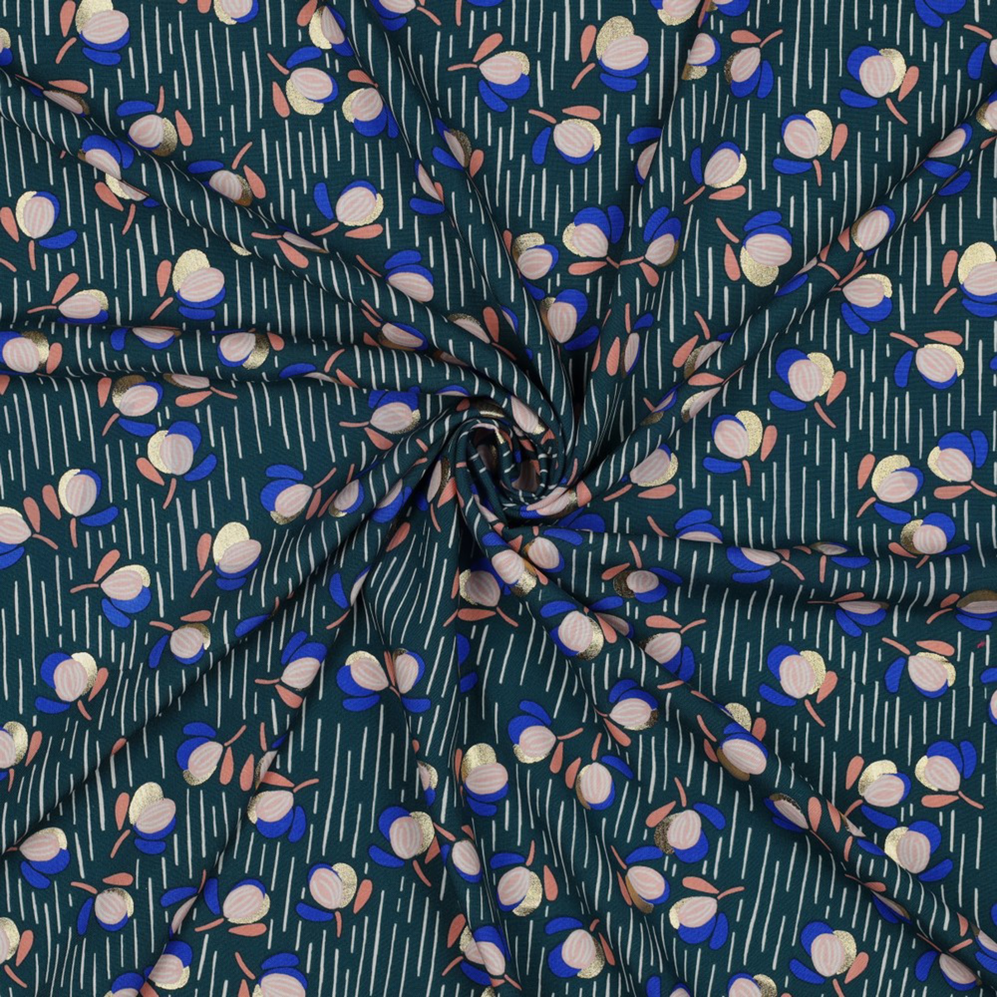 RADIANCE FOIL FLOWERS PETROL (high resolution) #3