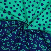 FINE POPLIN GEOMETRICS NAVY/ PETROL (thumbnail) #3