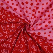 FINE POPLIN GEOMETRICS RED/ PINK (thumbnail) #3