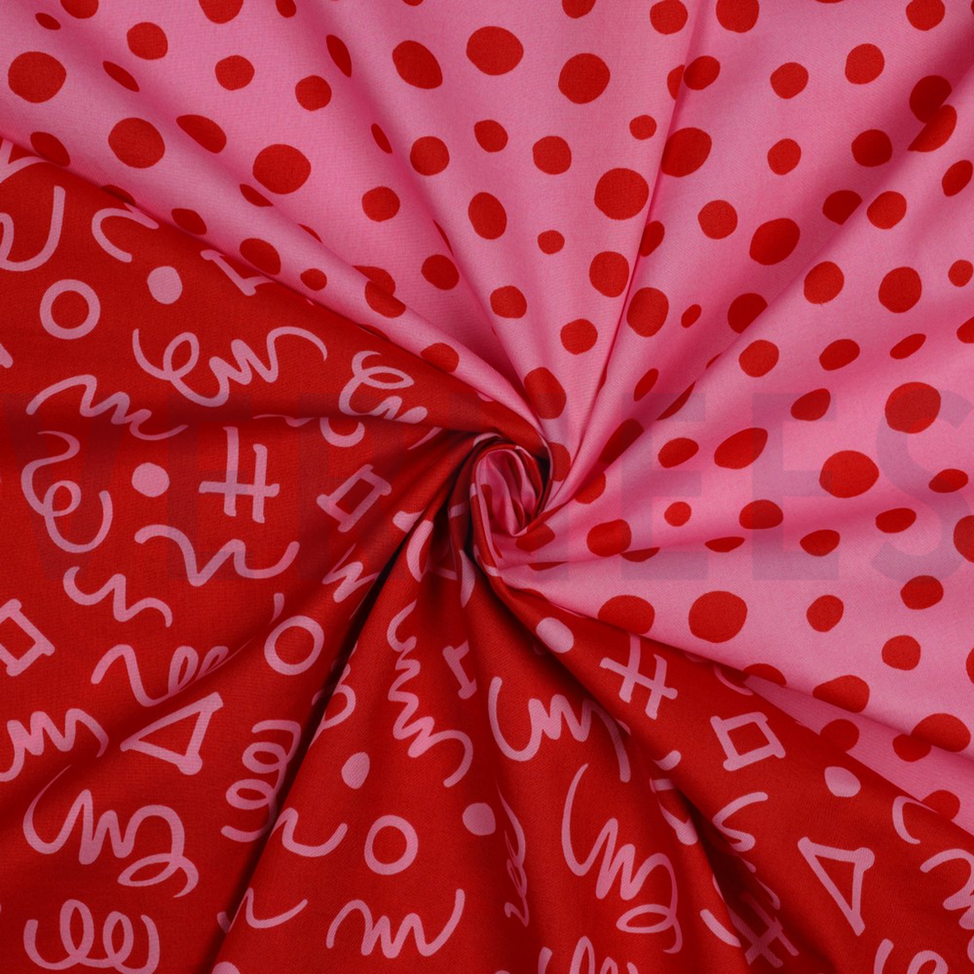 FINE POPLIN GEOMETRICS RED/ PINK (high resolution) #3