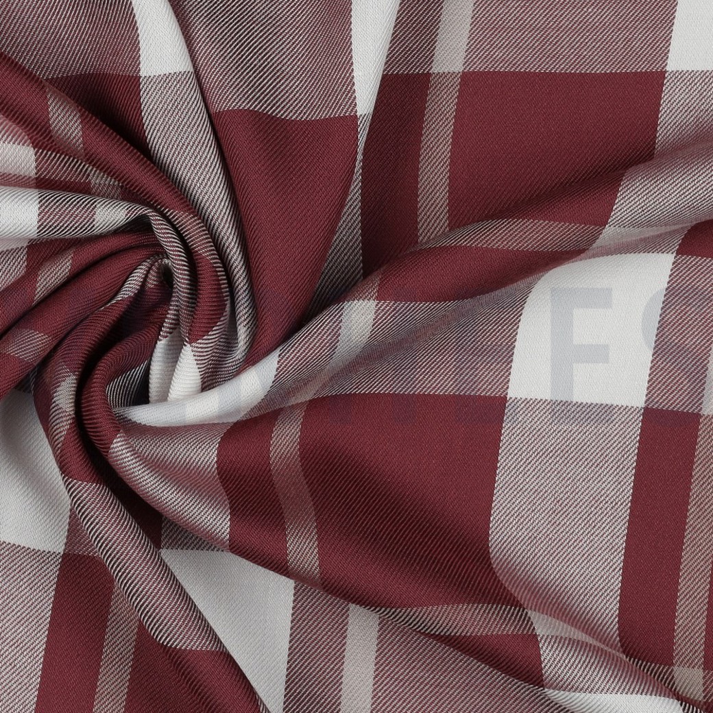 VISCOSE YARN DYED CHECK BERRY #3