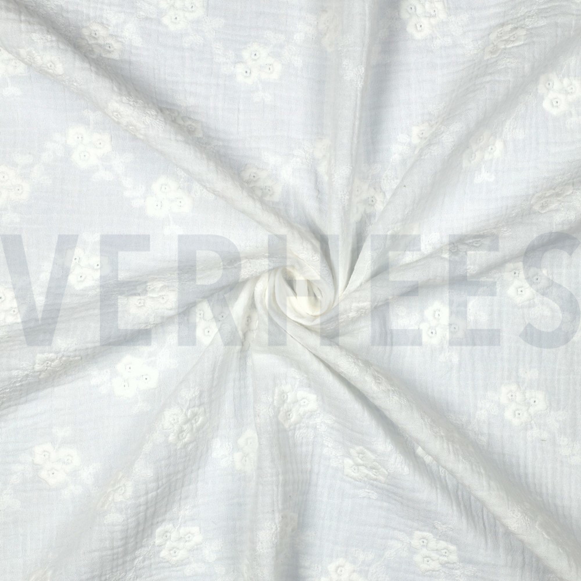 DOUBLE GAUZE EMBROIDERY FLOWERS WHITE (high resolution) #3
