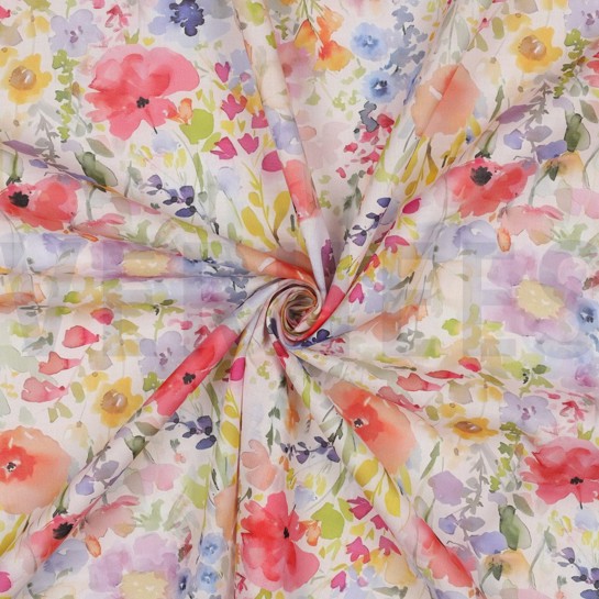 COTTON VOILE DIGITAL FLOWERS MULTICOLOUR #7