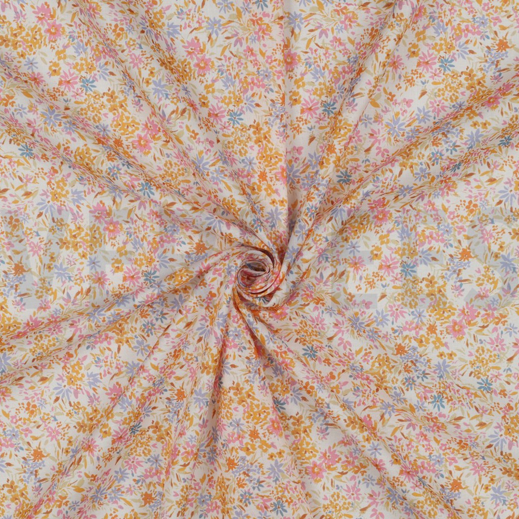 COTTON VOILE DIGITAL FLOWERS MULTICOLOUR #3
