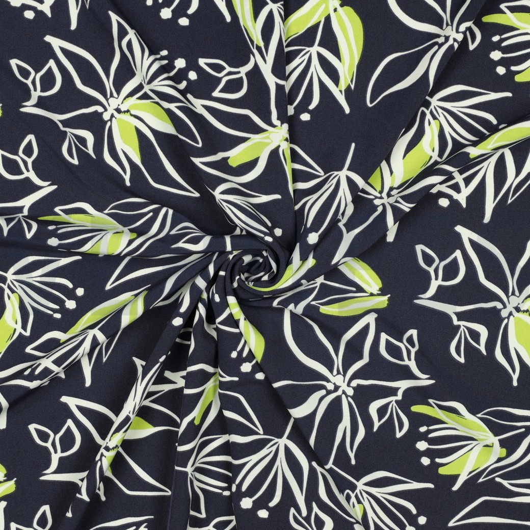 MAGNOLIA STRETCH FLOWERS NAVY #3