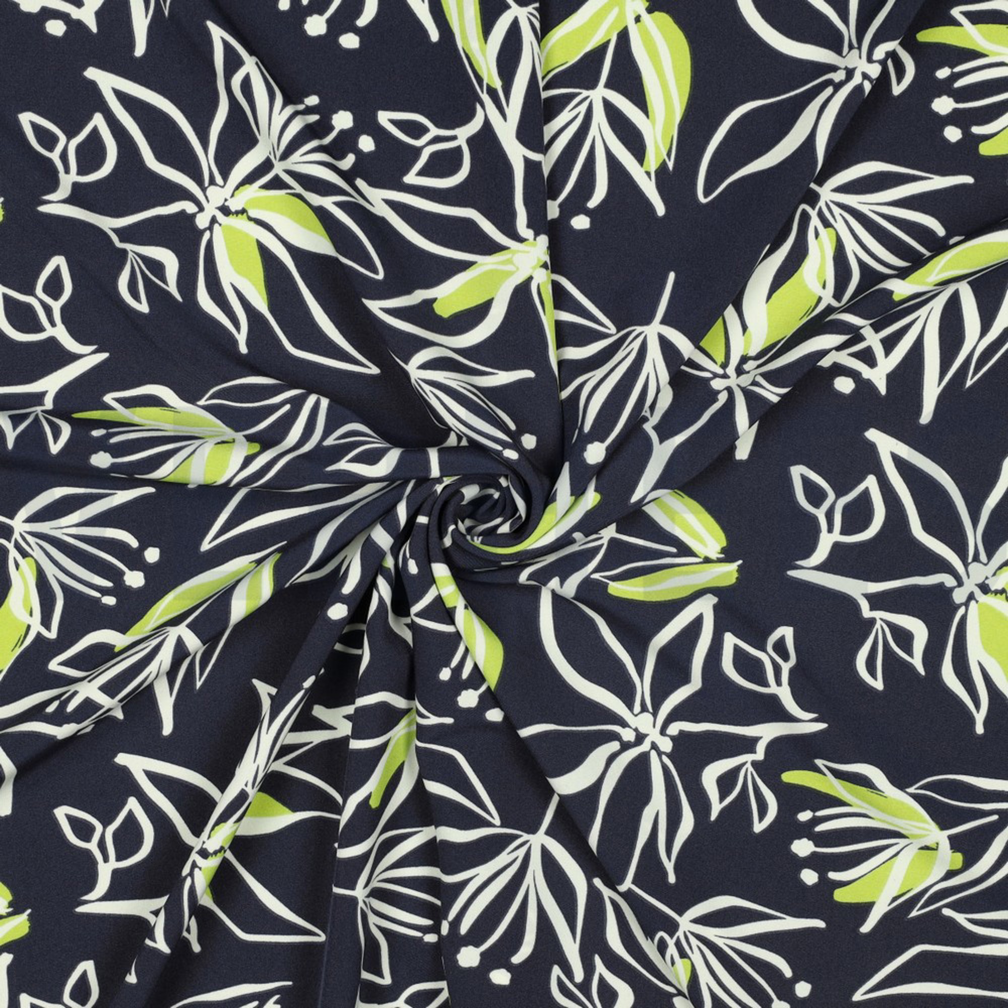 MAGNOLIA STRETCH FLOWERS NAVY (high resolution) #3