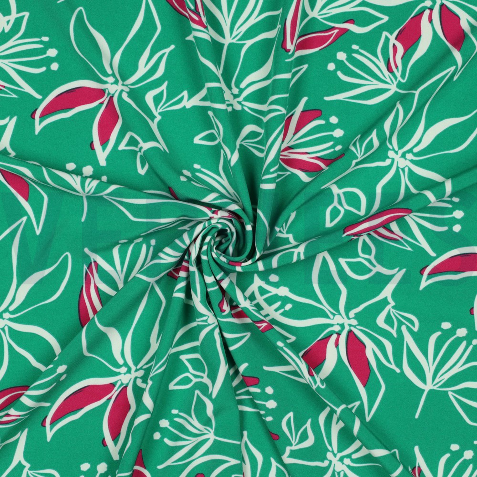 MAGNOLIA STRETCH FLOWERS GREEN (high resolution) #3