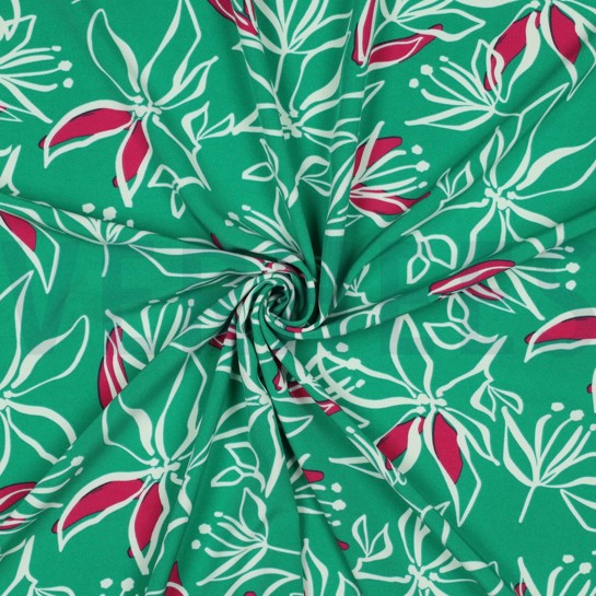 MAGNOLIA STRETCH BLOEMEN GROEN #7