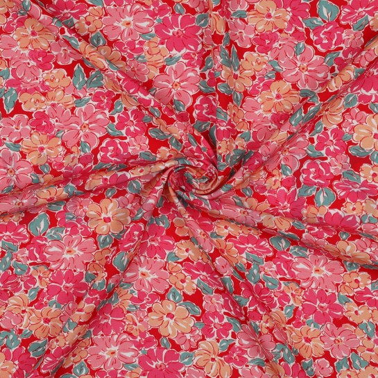 VISKOSE RADIANCE DIGITAL BLUMEN FUCHSIE #7