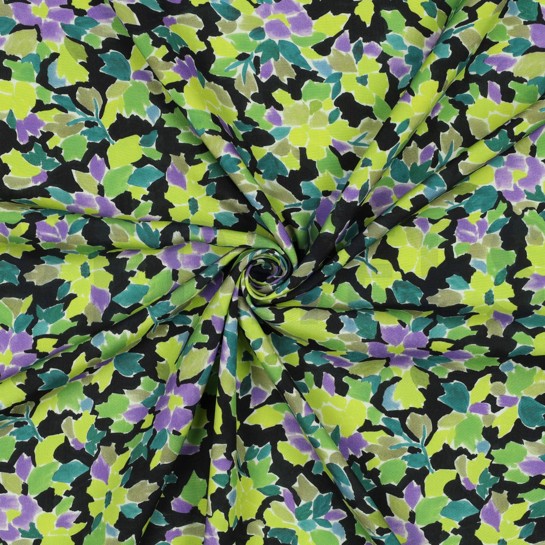 VISCOSE RADIANCE DIGITAL FLOWERS GREEN #7