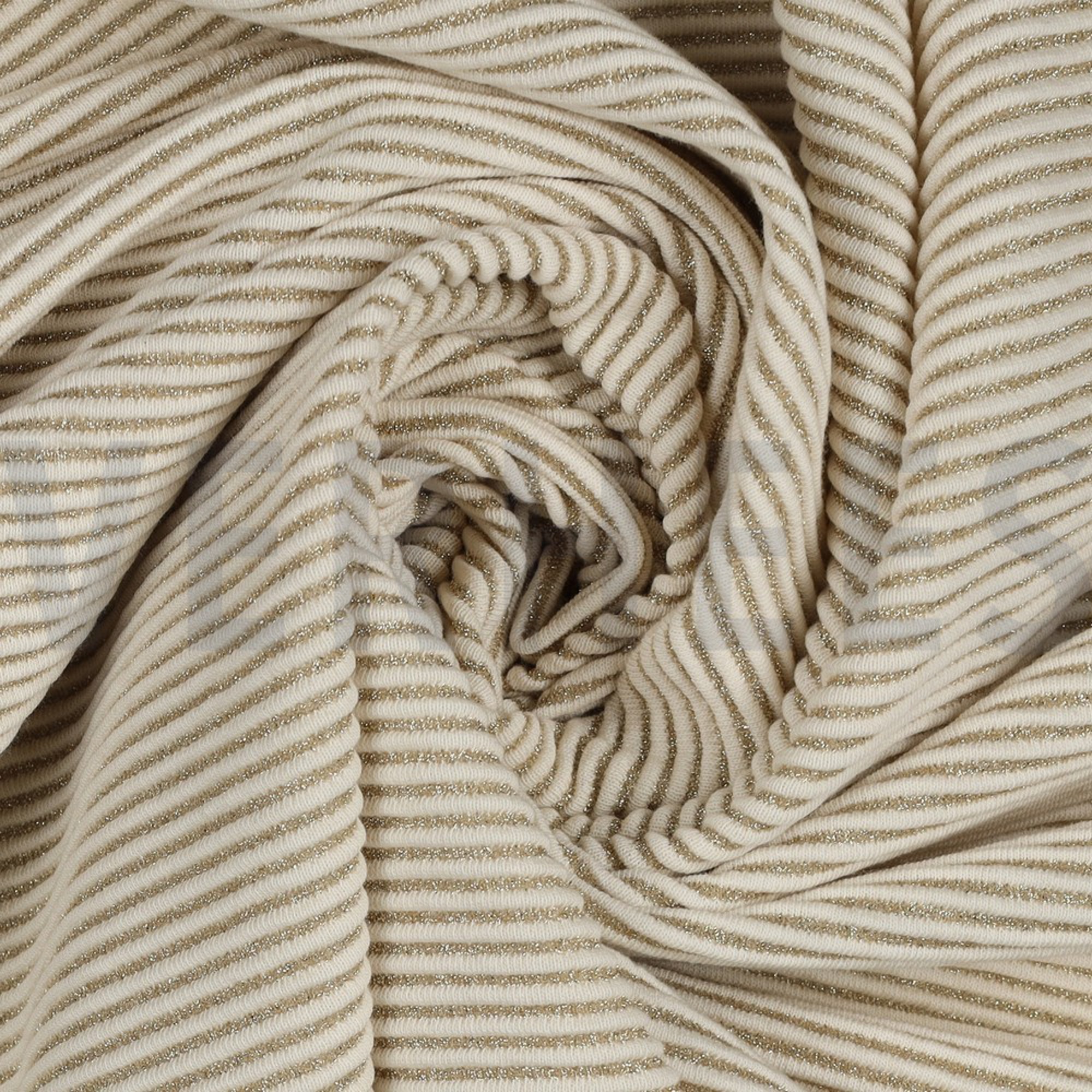KNITTED JACQUARD LUREX STRIPE ECRU  (high resolution) #3