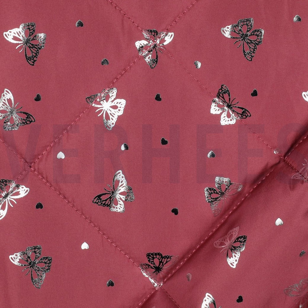 STEPPED SILVER BUTTERFLY DARK ROSE #3