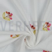 DOUBLE GAUZE EMBROIDERY FLOWERS WHITE (thumbnail) #3