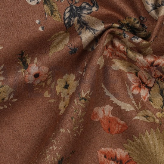 SUEDE STRETCH BLUMEN HASELNUSS #7