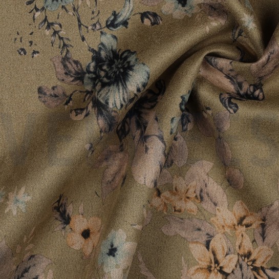 SUEDE STRETCH BLUMEN HELLGRÜN #7