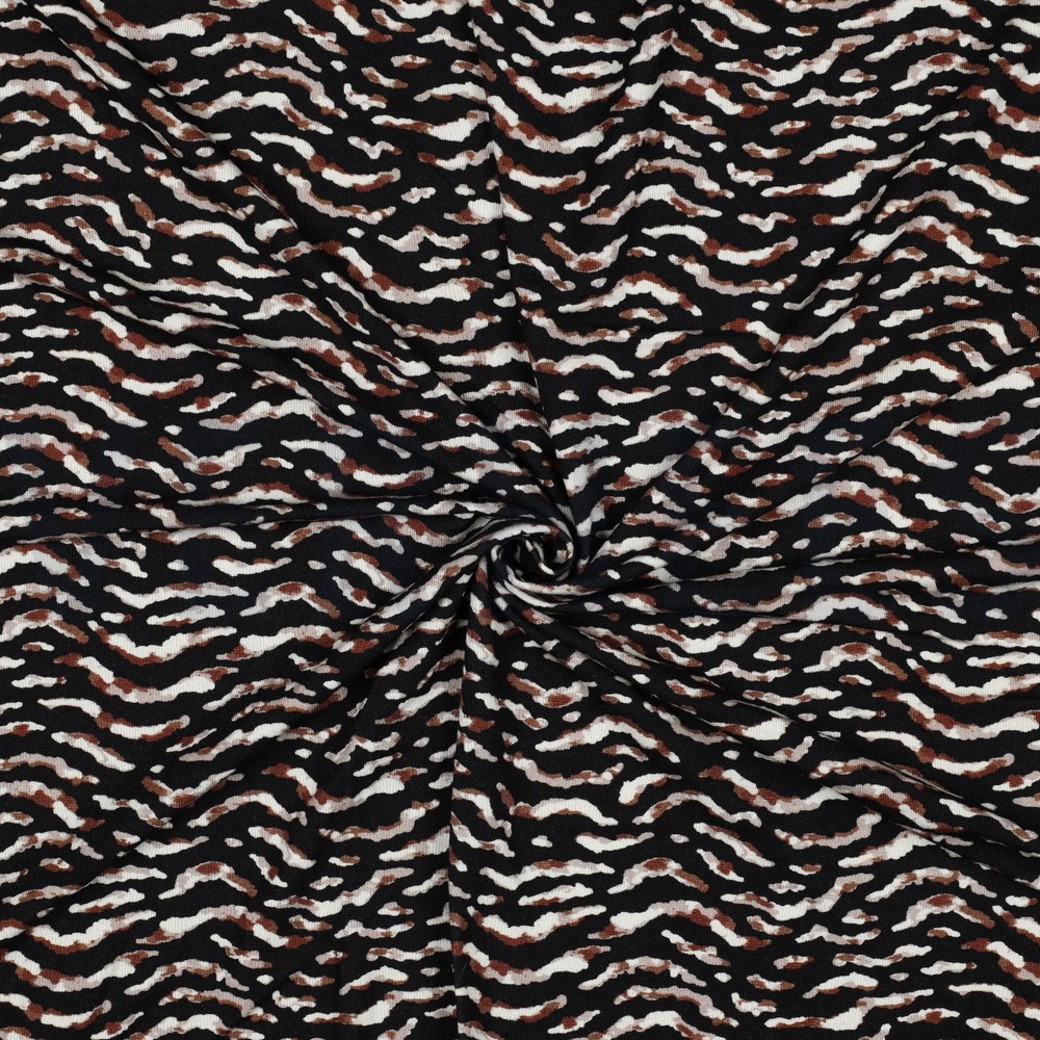 VISCOSE JERSEY DIGITAL ANIMAL SKIN BLACK #3