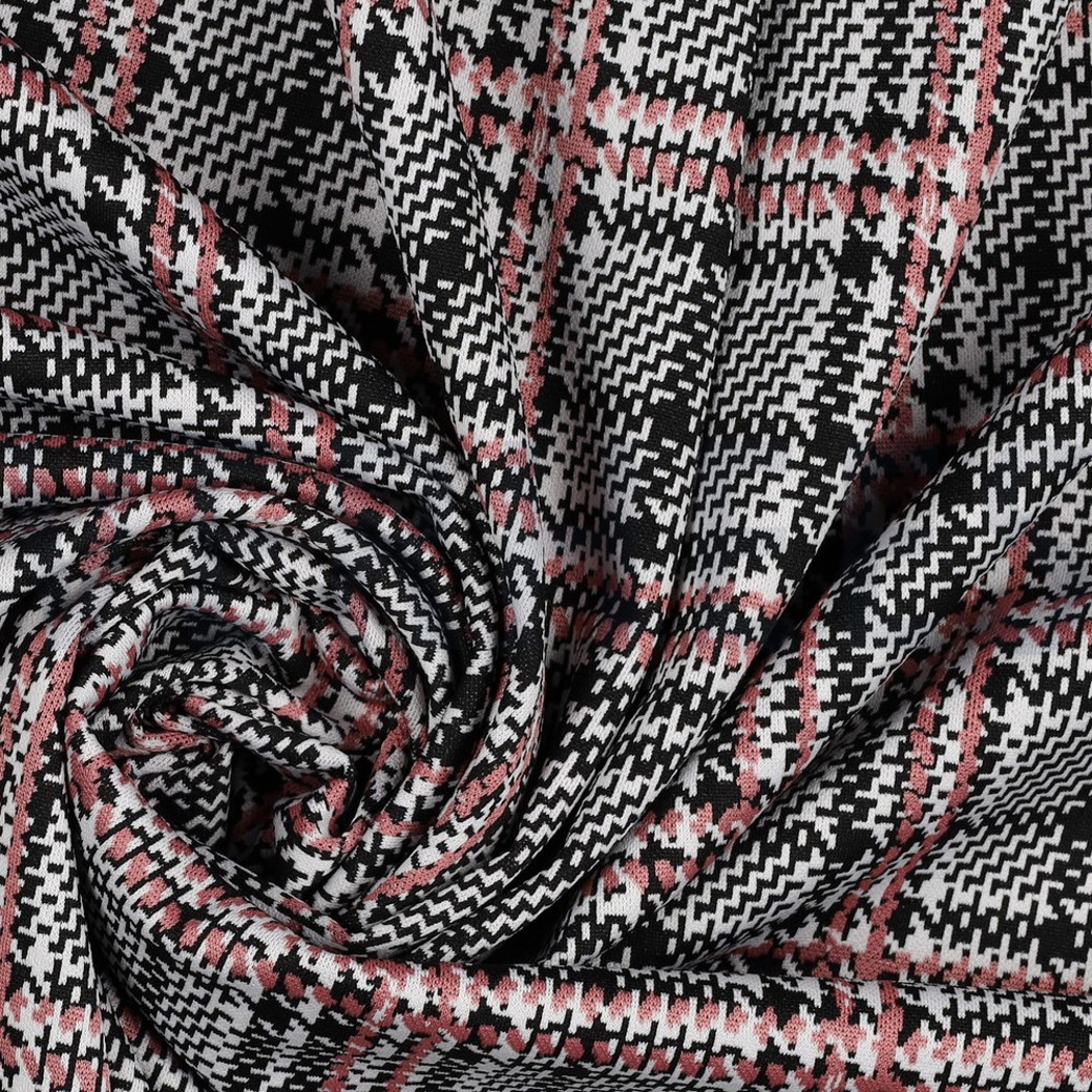 KNITTED JACQUARD BLACK/WHITE/PINK #3