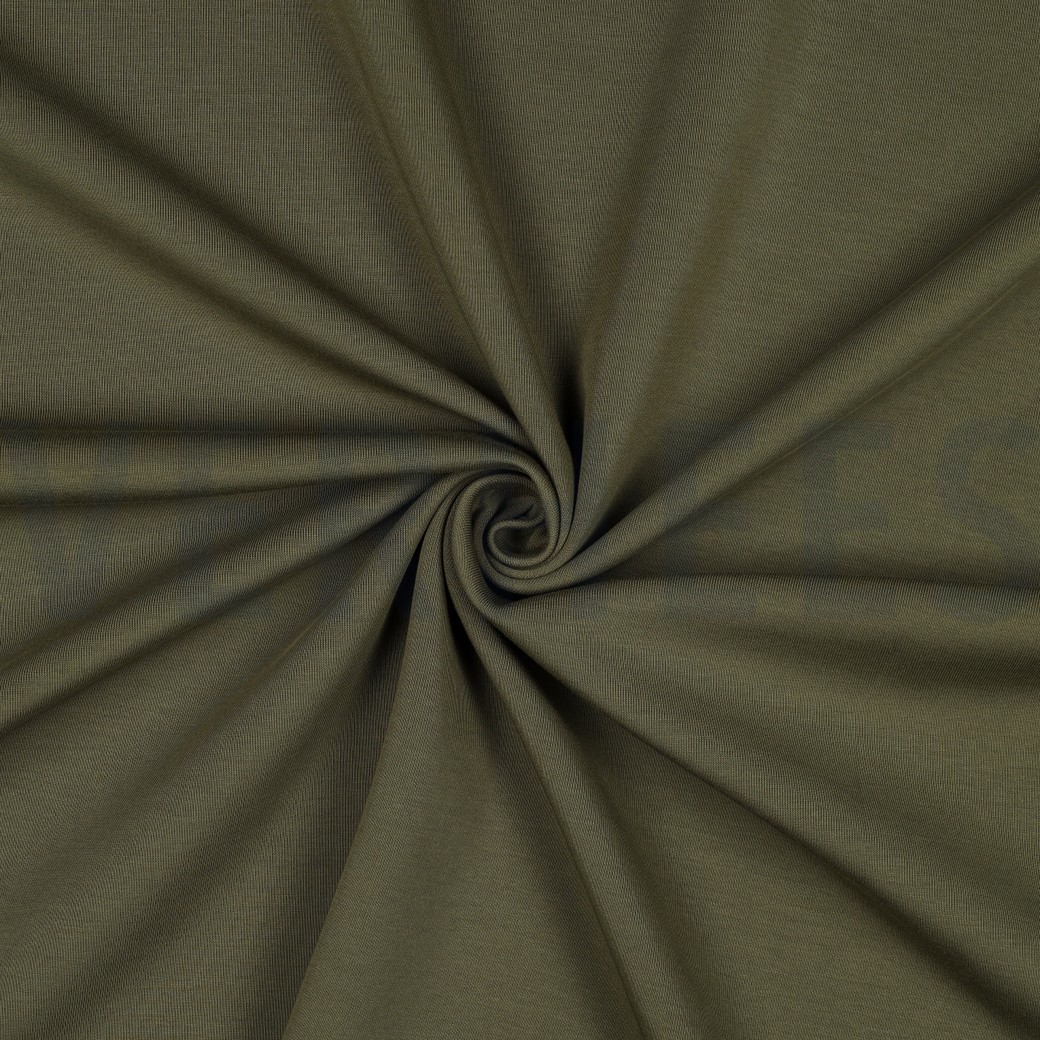 COTTON INTERLOCK JERSEY ARMY GREEN #3