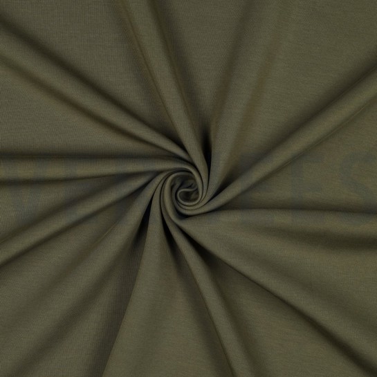 COTTON INTERLOCK JERSEY ARMY GREEN #7
