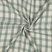 DOUBLE GAUZE LINEN YARN DYED CHECKS SAGE / NATURAL (thumbnail) #3