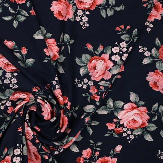 VISKOSE RADIANCE BLUMEN MARINEBLAU #7