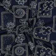 DENIM EMBROIDERY FLOWERS SEQUINS DARK BLUE (thumbnail) #3