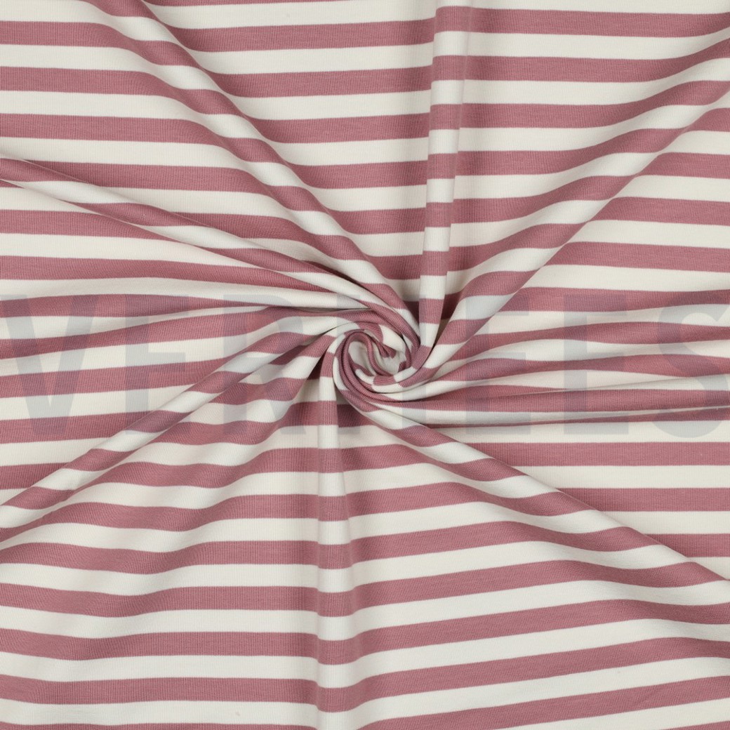 FRENCH TERRY YARN DYED STRIPES DARK ROSE #3