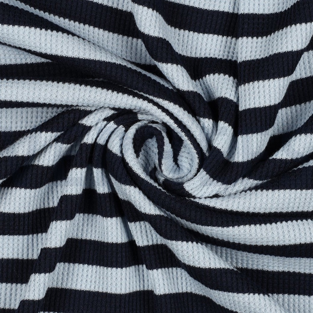 WAFFLE YARN DYED STRIPES NAVY / BLUE #3