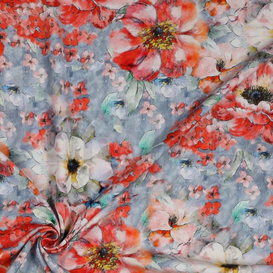 VISKOSE RADIANCE DIGITAL BLUMEN MEHRFARBIG #7