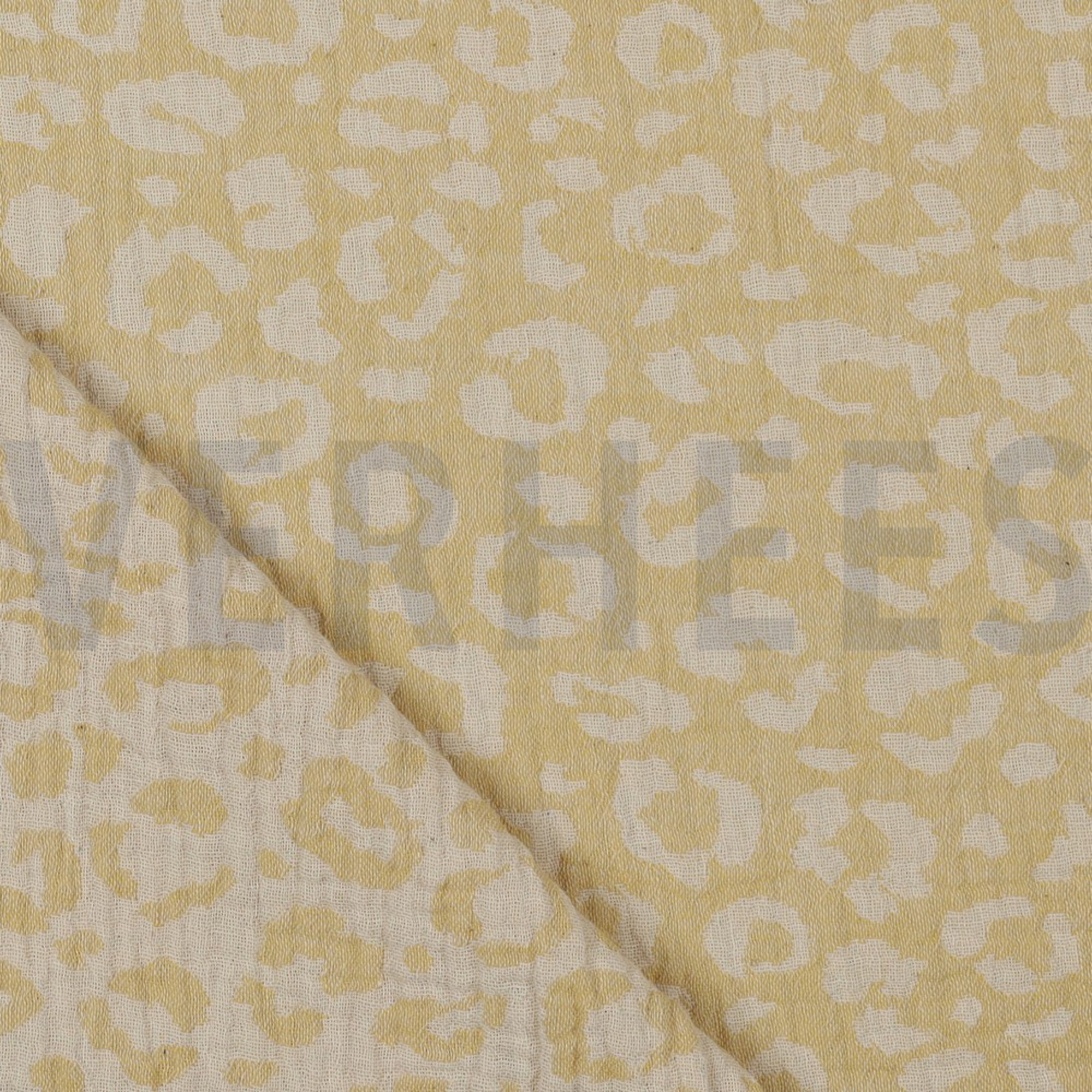 DOUBLE GAUZE JACQUARD ANIMAL YELLOW / ECRU (high resolution) #3
