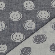 DOUBLE GAUZE JACQUARD SMILEY NAVY / ECRU (thumbnail) #3