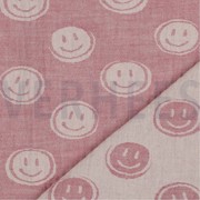 DOUBLE GAUZE JACQUARD SMILEY PINK / ECRU (thumbnail) #3