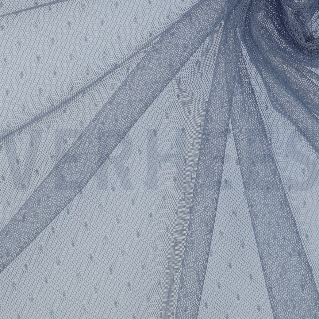 FINE TULE DOT LIGHT BLUE #3